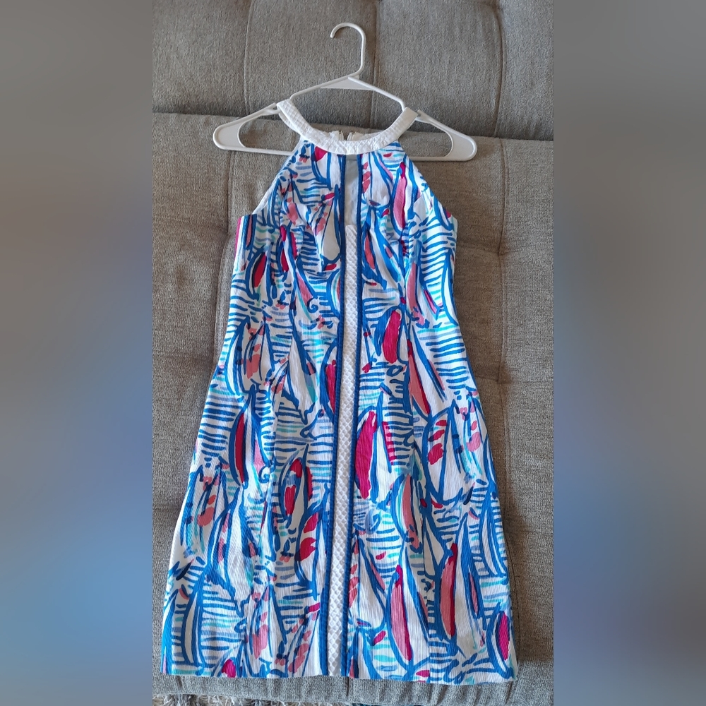 Lilly Pulitzer Resort White Red Right Sailboat Shift - EUC - 00